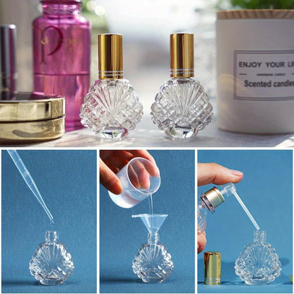 Perfume Bottles 15ml Glass Atomizer 20 Pack Empty Refillable Spray Bottles with 5 Funnels and 5 Pipettes Portable Travel Fragrance Bottles Gold Fine Mist Sprayer