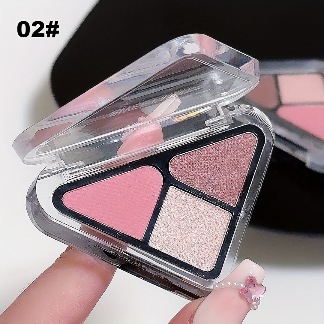 Eyeshadow Palette Mini 3-Color Matte & Shimmer Eye Shadow Kit Compact Travel-Friendly with Makeup Brush for Everyday & Touch-Up Women Makeup Gift