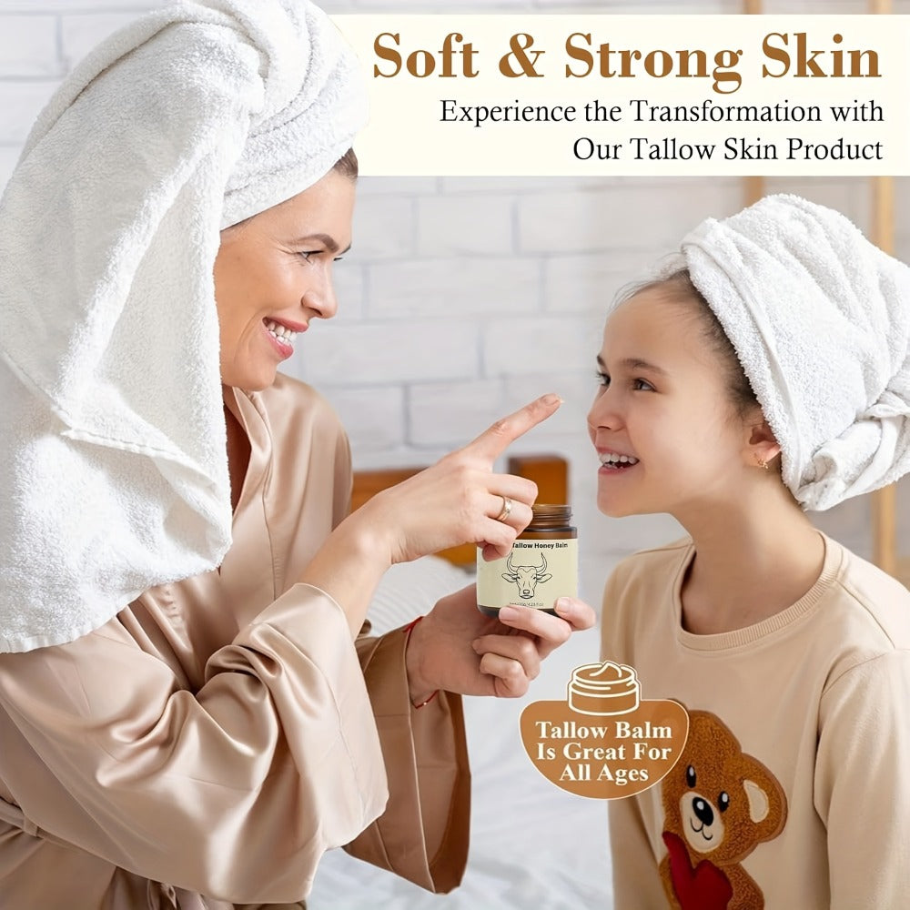 Beef Tallow & Honey Cream 4oz — Natural Fast-Absorbing Moisturizer for Face, Body & Hair | Intense Hydration for Dry, Cracked & Sensitive Skin | Men & Women 114g