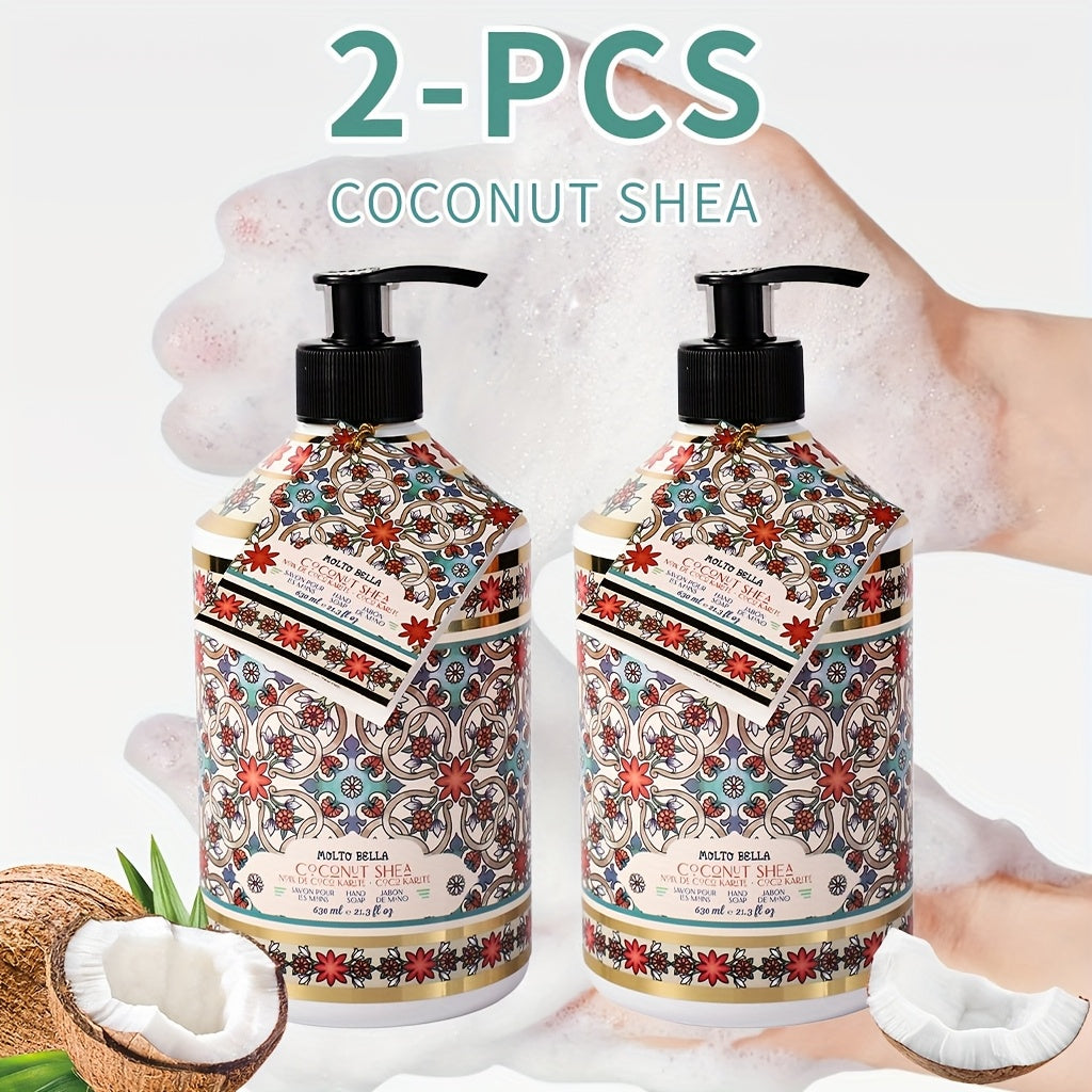 2 Bottles (21.3fl.oz Each) Liquid Hand Soap Suitable for All Skin Types, 6 Scent Infused Foam Formula with Floral Press Bottle, Ethically Made Gel & Fragrance for Hands, Hygienic Cleaning for, Office, Travel -