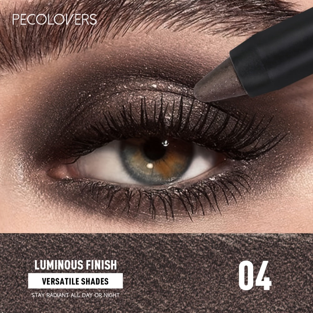 Eyeshadow Stick Set 6pcs Dual-Tipped with Brush Shimmer Glitter Eye Contouring Highlighting Pencil Multicolor Easy Apply Eye Makeup Kit