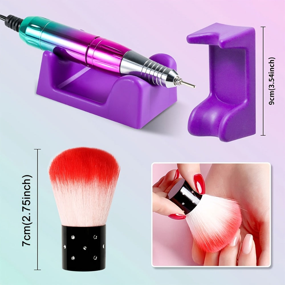 Electric Nail Drill Machine 45000RPM Professional Nail File Cordless Rechargeable Nail Efile for Acrylic Gel Nails Manicure Pedicure Polishing Shape Tools for Salon Home Use Nail Drill