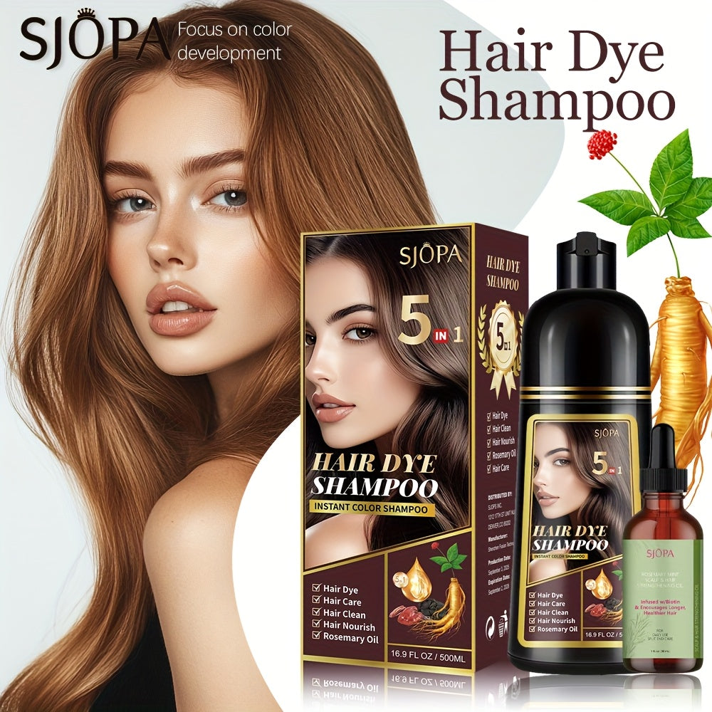 This Valentine'S Day Hair Coloring Gift Set Includes 16.91 Ounces of Hair Coloring Shampoo (With Five-In-One Benefits) And 0.03/1.01 Ounces of Rosemary Hair Oil. The Gentle, Non-Irritating Formula Makes It The Perfect Valentine'S Day Gift