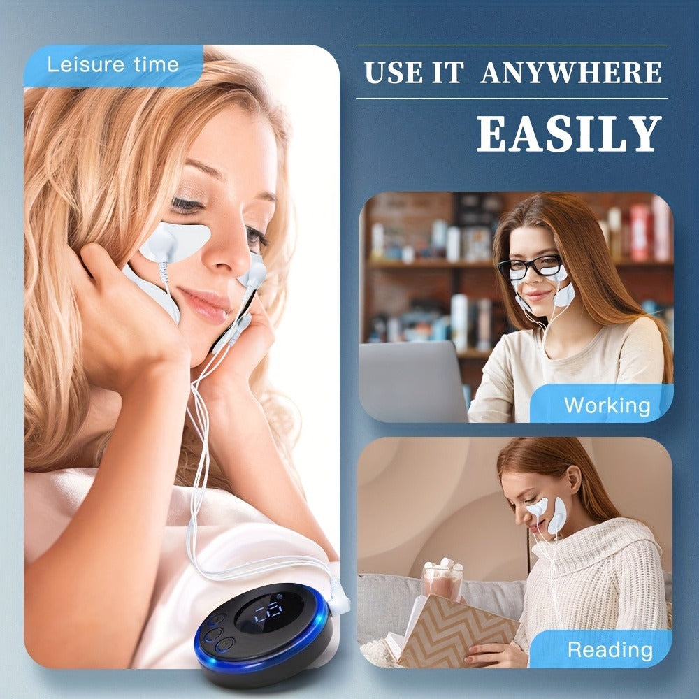 FDA Cleared - KTS EMS Facial & Eye Massager Pro, Face & Eye Massage Complete Massager, Eye & Face Iron | 2025Microcurrent TENS Device for Face Slimming, Anti-Aging & Eye Lift | 6 Modes & 10 Levels, Home Use, Non-Invasive, Pain-Free (Women/Men)