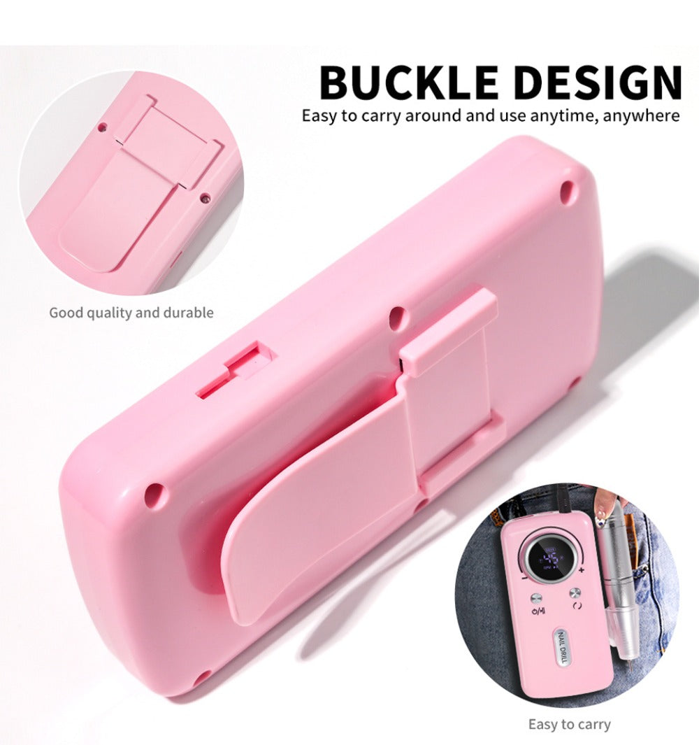 Limegirl Cordless Nail Drill Professional: 45000 RPM Rechargeable Electric Nail File Kit, Portable And Low Noise for Acrylic, Gel Nails, Manicure And Pedicure - Salon And Home Use