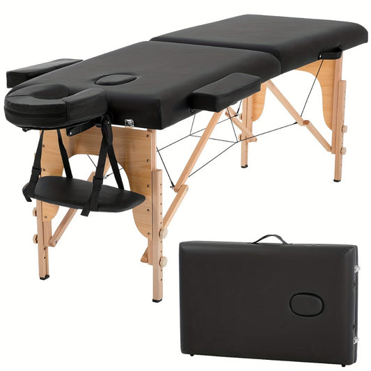2 Fold Massage Table Portable Massage Bed Lash Spa Bed Tattoo Face Cradle Bed Adjustable with Bag