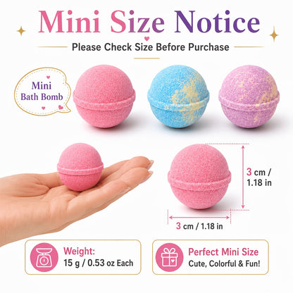 Mini Bath Bombs Gift Set 91 Pack - Colorful Fragrant Bath Fizzies 15g Each, 3 Scents Assorted | Bulk Holiday Gift for Birthdays, Christmas, Easter, Halloween & Valentine's Day