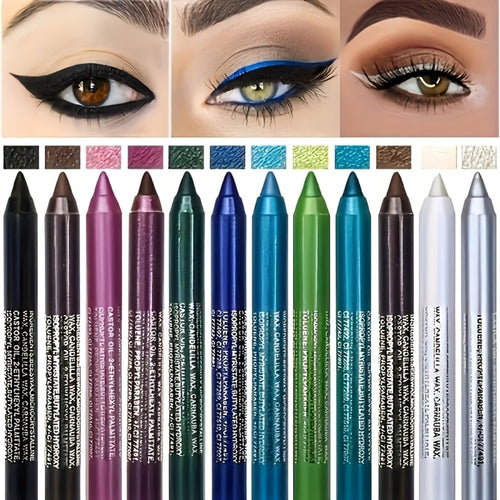 Eyeliner Pencil Set 12 Colors 2-in-1 Eyeliner Eyeshadow Matte Waterproof Long Lasting Eye Makeup Kit Easy to Apply for All Looks
