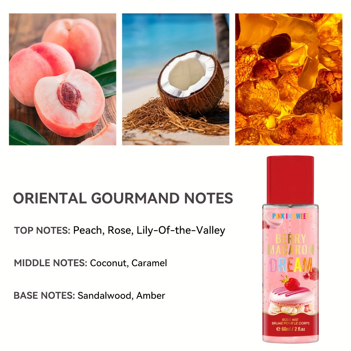 4pcs Gift Set - Women Body And Hair Spray 2Fl.Oz Each - Sweet Fragrance Perfume Spray Long Lasting Fresh Scent Fragrance Date Party And Gift
