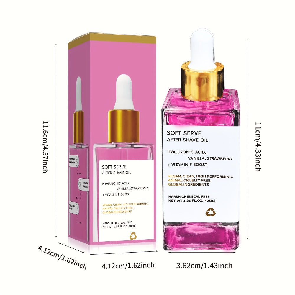 2pcs * 1.35oz Unisex Hypoallergenic Strawberry Vanilla After Shave Oil, Moisturizes and Soothes Skin, Enriched with Glycerin, Suitable for All Skin Types, Beard and Mustache Care, Ideal for After Shave, Body Oil, Face Oil, Christmas/New