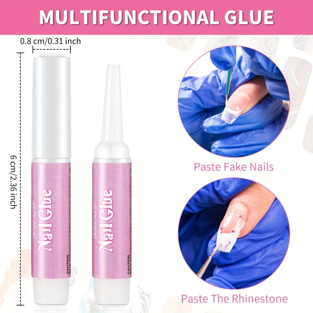 Nail Glue, 60pcs Acrylic Nail Glue, Nail Tip Glue Professional Nail Glue False Nail Tip Glue for Broken Nails Adhesive Super Adhesive for Press On Nails Glue for False Nail Tip Glue