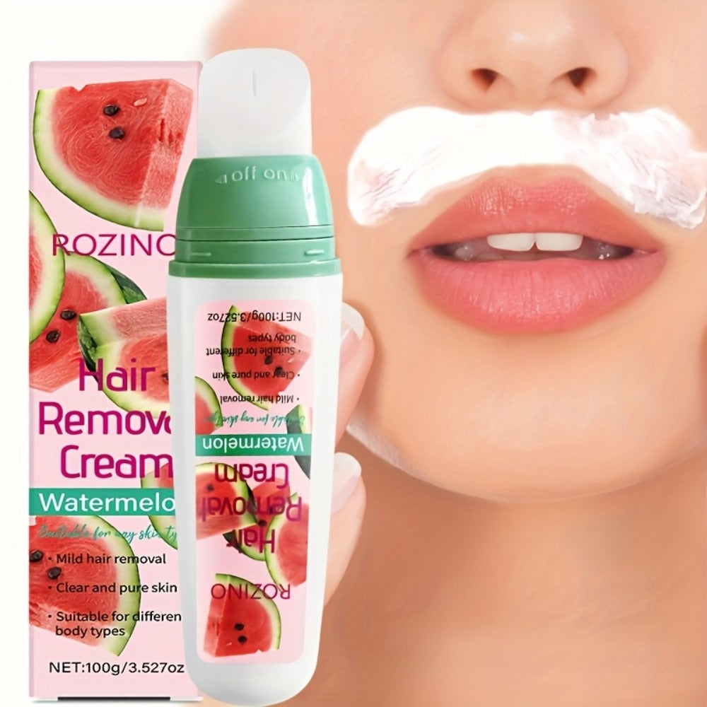 Use Once For, 3-Month Effectiveness, 100g Watermelon Hair Removal Cream, Instant Hair Removal, Non Irritating To The Light Beige, Smooth And Residue Free Semi Permanent, Used For Hair Removal On The Face, Lips, Armpits, Legs Arms And Private Areas