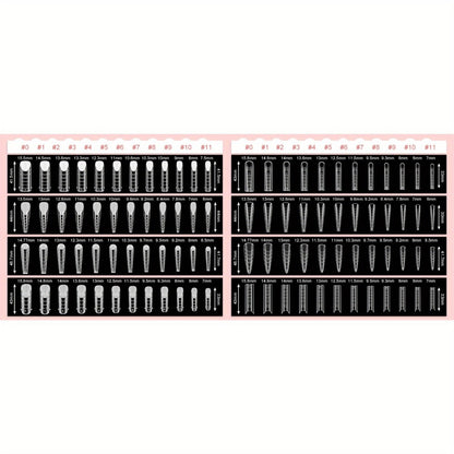 Dual Nail Form Kit for Poly Gel & French Nail Extensions - 192pcs Forms, 96pcs Reusable Pads, 8 Shapes Acrylic Mold, Brush Pen, Files, Clips - Complete Beginner Nail Extension Set