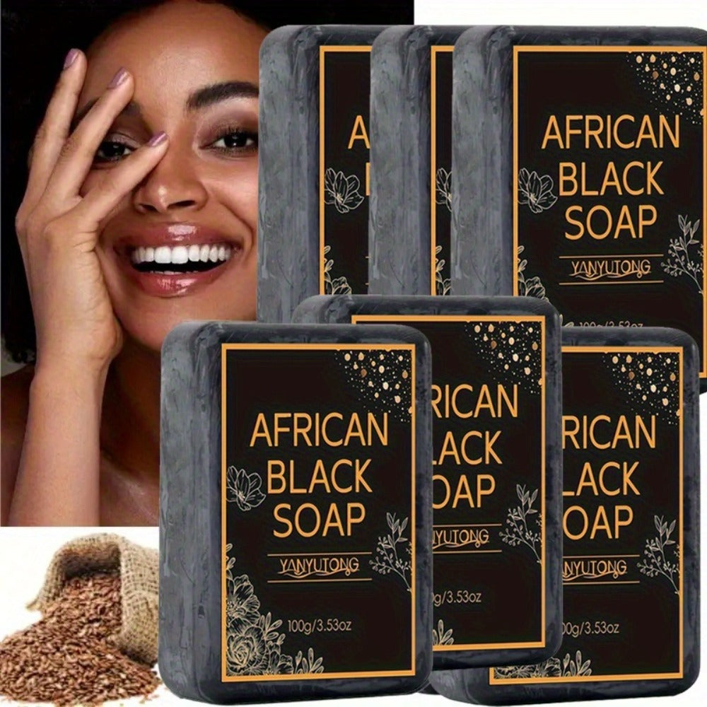 3pcs Of 100g African Black Soap with Shea Butter - Moisturizing, Deep Cleansing, Radiant, Alcohol Free, Infused with Coconut Oil, Suitable for All Skin Types, Suitable for Face And Body