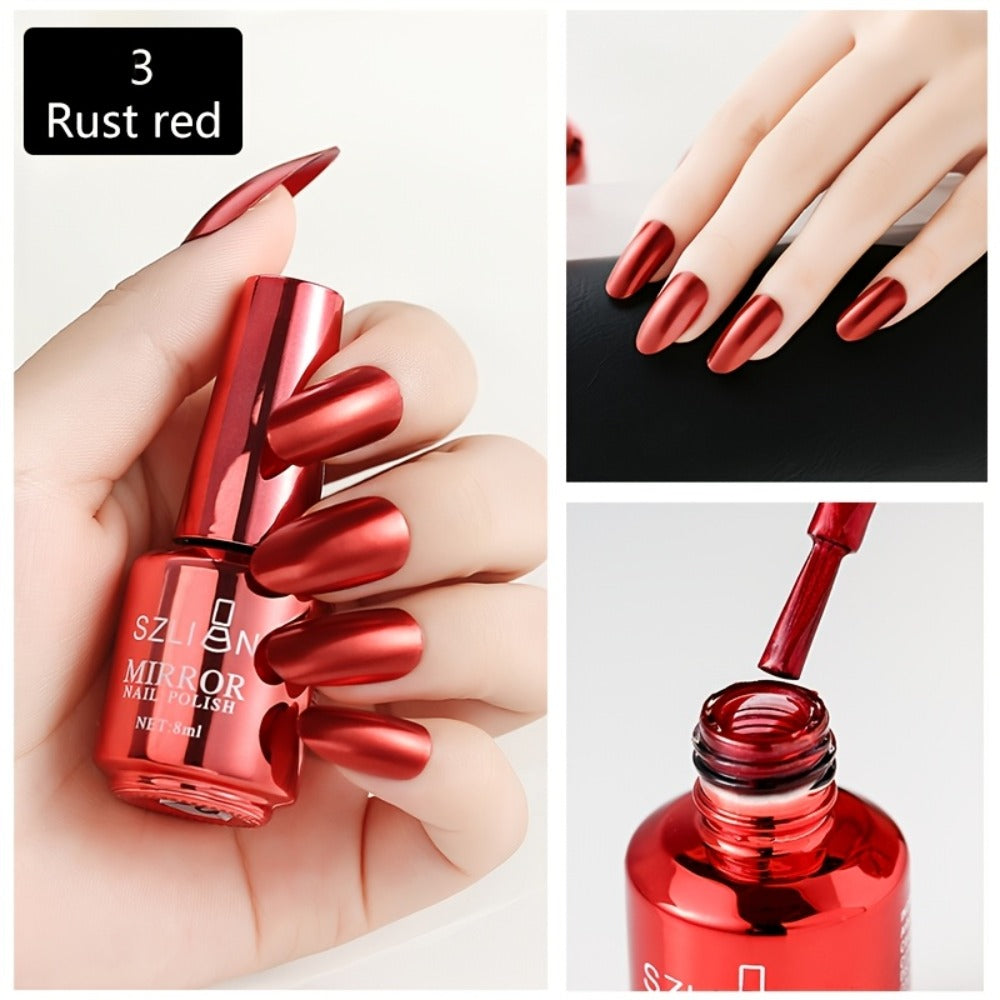 Metallic Gel Nail Set, 12 Colors Mirror Nail Polish, Metallic Gel Liner Nail Art, 3D Effect Gel Nail Polish-0.27Oz Build in Thin Brush Metal Painted Drawing Stripper Gel Polish Curing Requires for Nail Art Salon Manicure Gift for Women