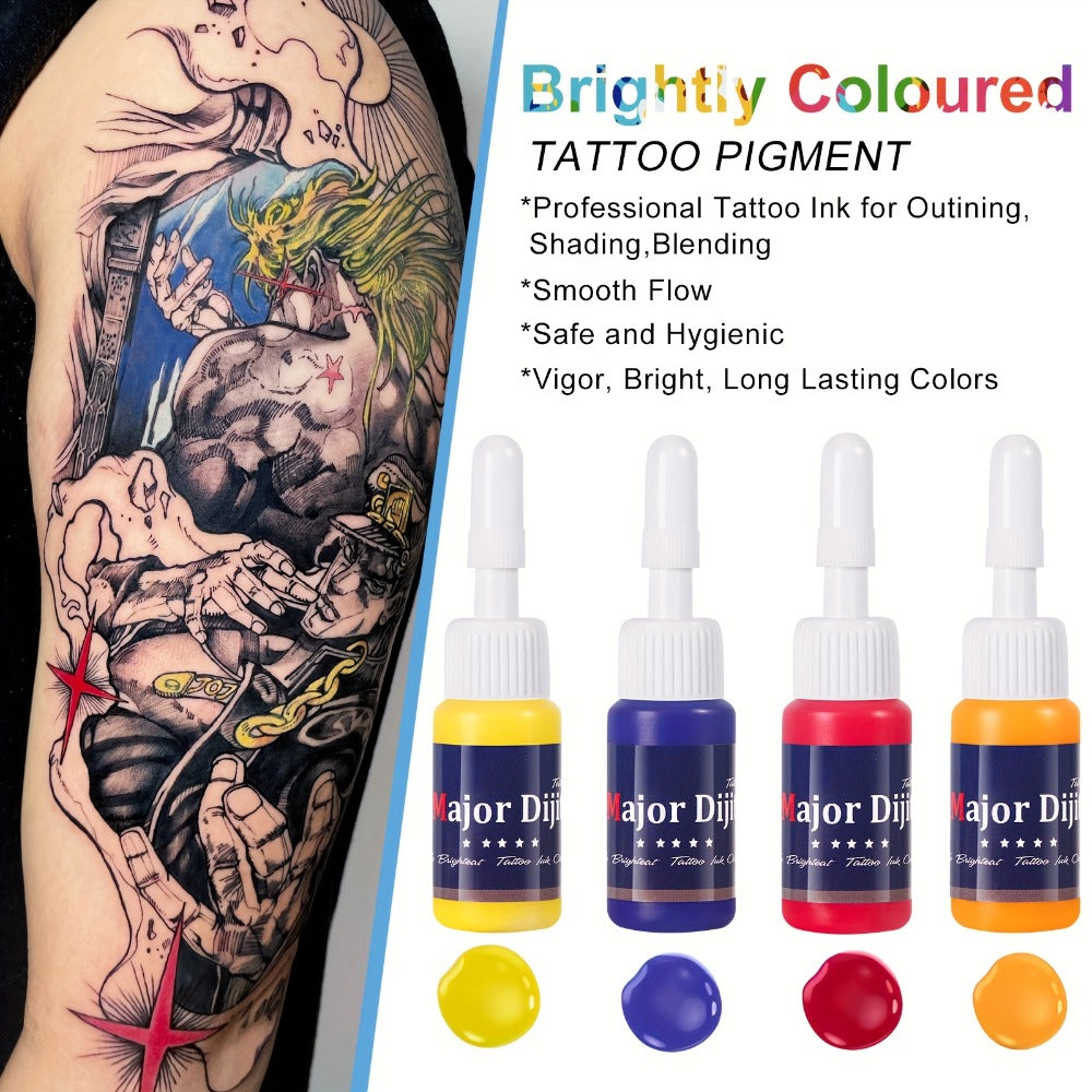 54 Colors Tattoo Ink Set, Professional Permanent Tattoo Kit for Tattoo Artists & Beginners, Full Color Supply