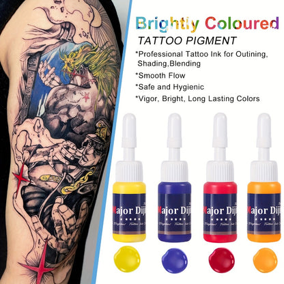 Tattoo Ink Set 54 Colors - Professional Permanent Tattoo Ink Kit for Artists & Beginners, Vibrant Full Color Palette, Long-Lasting Pigment for Tattoo Machine & Gun, Complete Tattoo Supply