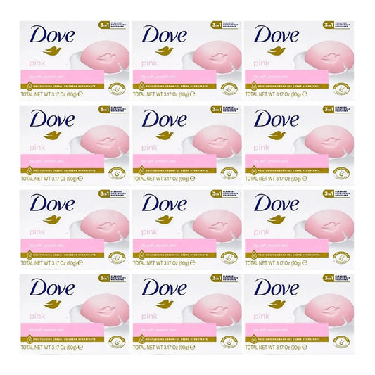 12 Pack Dove Beauty Bar Soap Pink 90 Gram