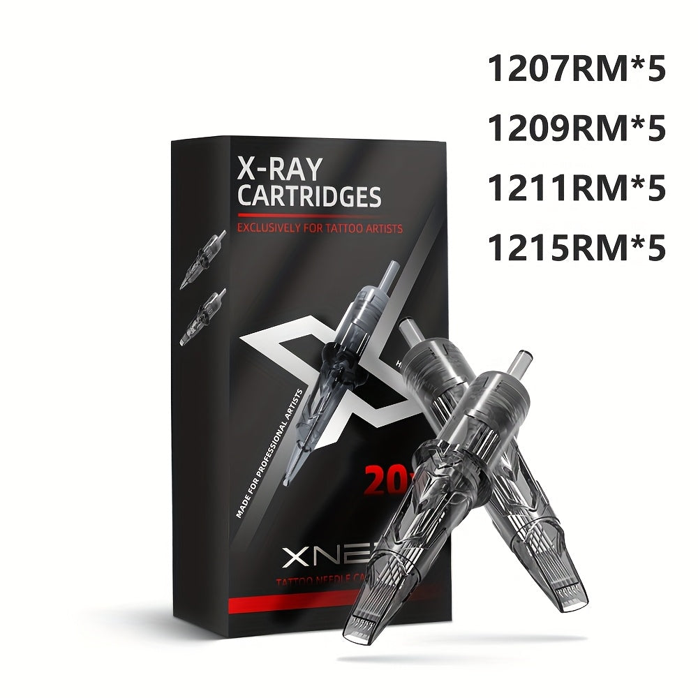 XNET Mixed Gray Premium Ink Cartridge Needle, Disposable Safe and Independent Packaging, 3, 5, 7, 9RL Circular Lined Ink Cartridge Needle