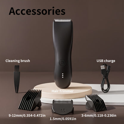 Body Hair Trimmer IPX6 Waterproof Replaceable Ceramic Blades with Limit Comb - Electric Groin Trimmer for Men Bikini Trimmer for Women Manscaping Groomer Black Green Purple Pink