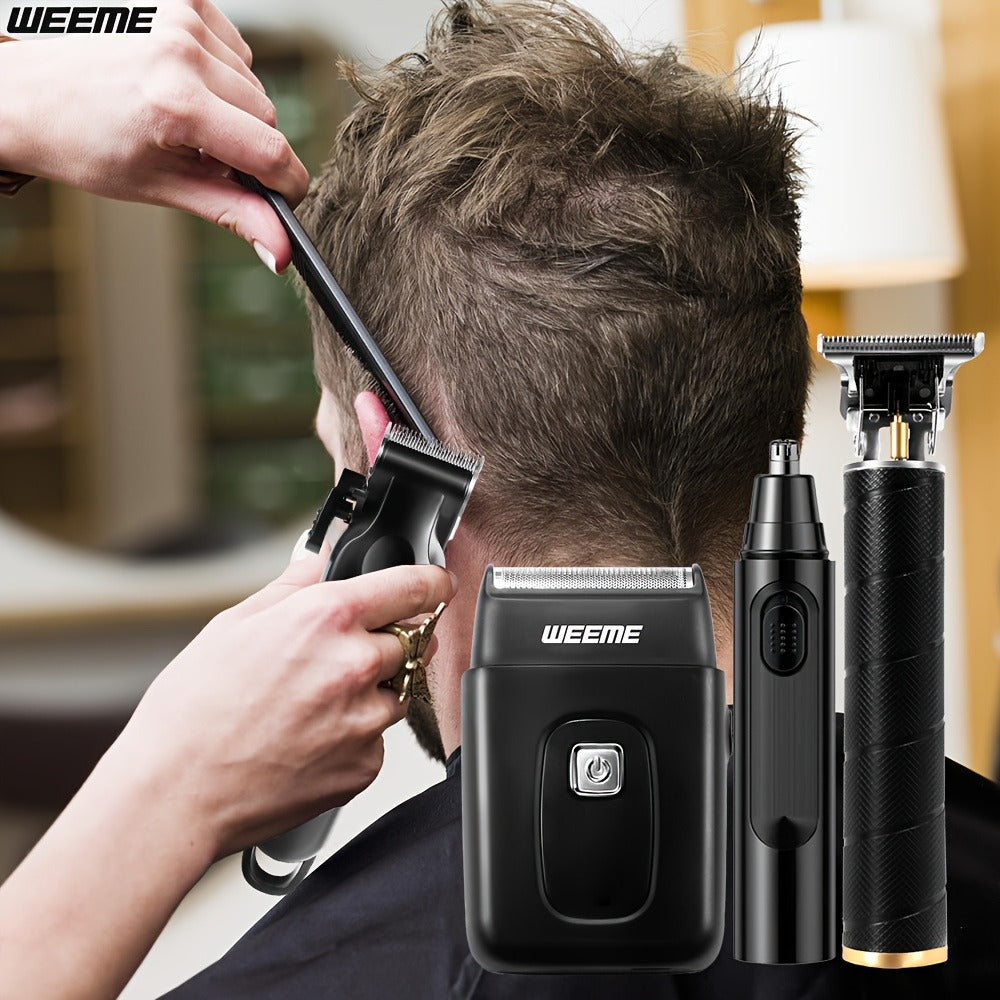 WEEME Essential Grooming Kit for Men, Ultimate Trimming and Shaving Solution with USB Charging and LCD Battery Display, Perfect Gift for Dad Brothers Sons or Friends