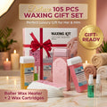 105 Items Luxury Roll on Wax Kit (2 X Wax Rollers, 1 X Roll on Wax Warmer, 100 X Strips, 1 X Lavender Oil, 1 X Spray), Pro-Grade Home Wax Machine And Wax Beads for Face/Brazilian/Full Body/Bikini/Sensitive