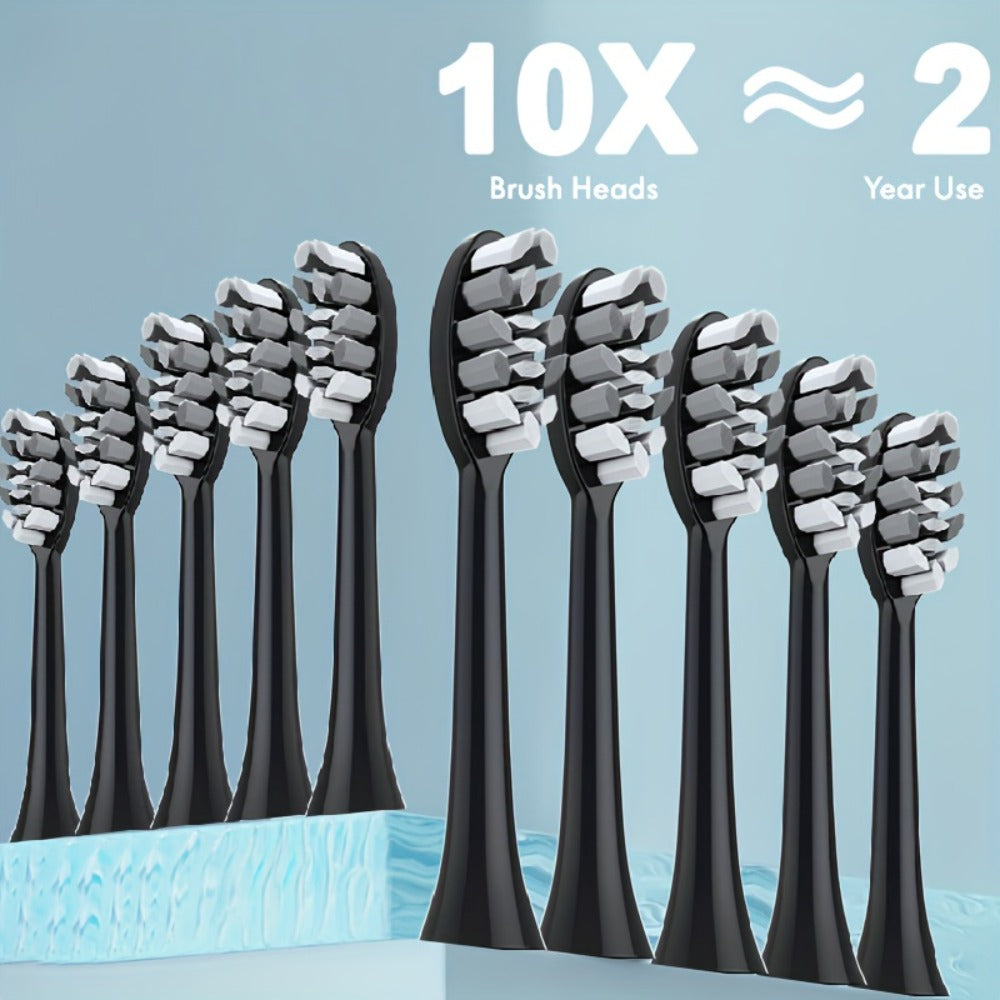 Sonic Electric Toothbrush That Is with an IPX8 Rating, Includes 8 Replacement Brush Heads, a Travel Case, And USB Charging. It Features a Metal Shaft Suitable for Both Adult Males And Females, Comes with a Toothbrush Holder