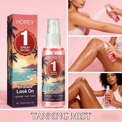 Self Tanning Spray Strawberry Scent 100ml Progressive Gradual Tan 2-in-1 Moisturizing Sunless Tanner for Light Skin Natural Wheat Complexion Summer Glow Portable Easy Absorption 3.38oz