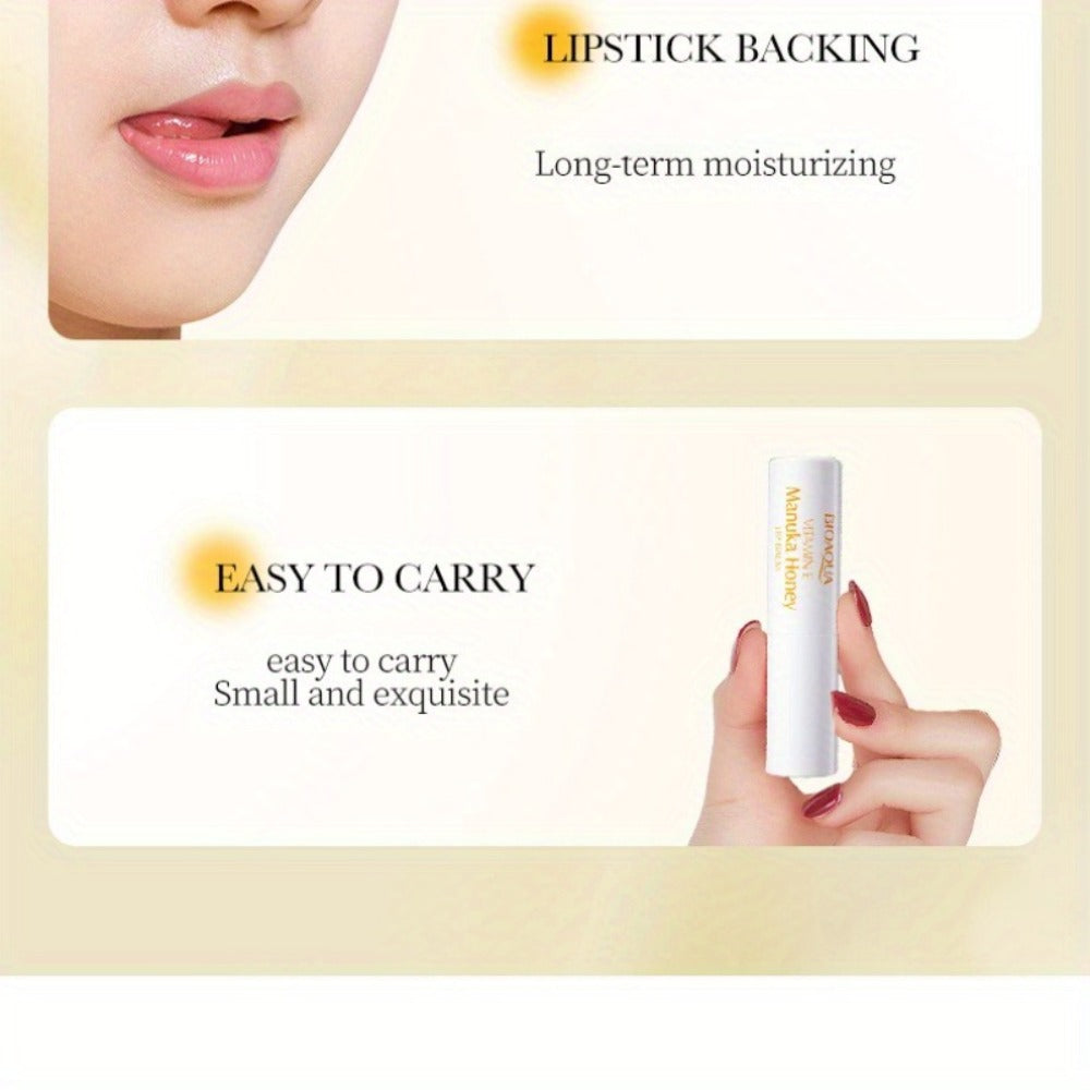 6pcs/10pcs Manuka Honey & Vitamin E Lip Balm Suitable for Women - Overnight Hydrating Lip Mask & Lip, 12hrs Long-Lasting Moisture, Korean Skincare, for Dry, Chapped Lips
