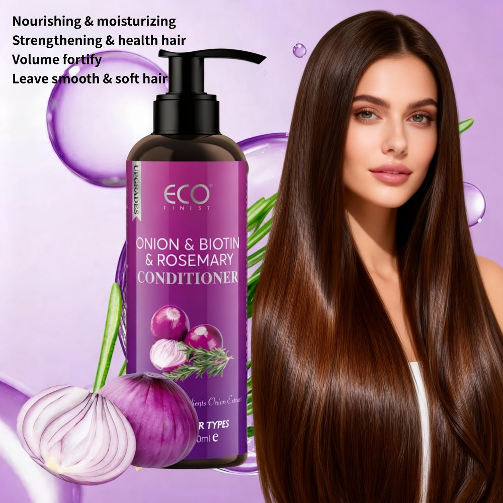 Shampoo and Conditioner Set – Biotin & Rosemary with Onion Extract & Jojoba Oil, Hydrating Oil Control Hair Care for Dry Damaged Hair & Scalp, 6.76oz 2-Pack