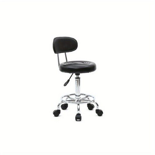 Round Shape Adjustable Salon Stool with Back and Line
