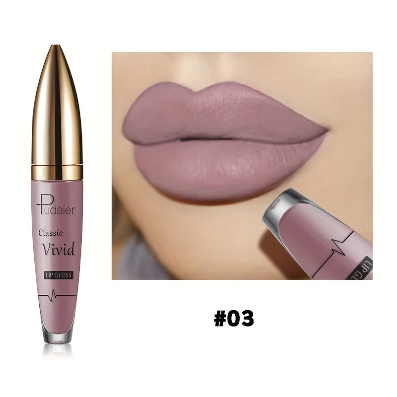 Matte Liquid Lipstick by Pudaier – Long-Lasting Nude Lip Color with Plant-Based Squalane, Hydrating & Smooth Formula, 8 Shades Available, Perfect for Daily Wear, Parties & Gifting