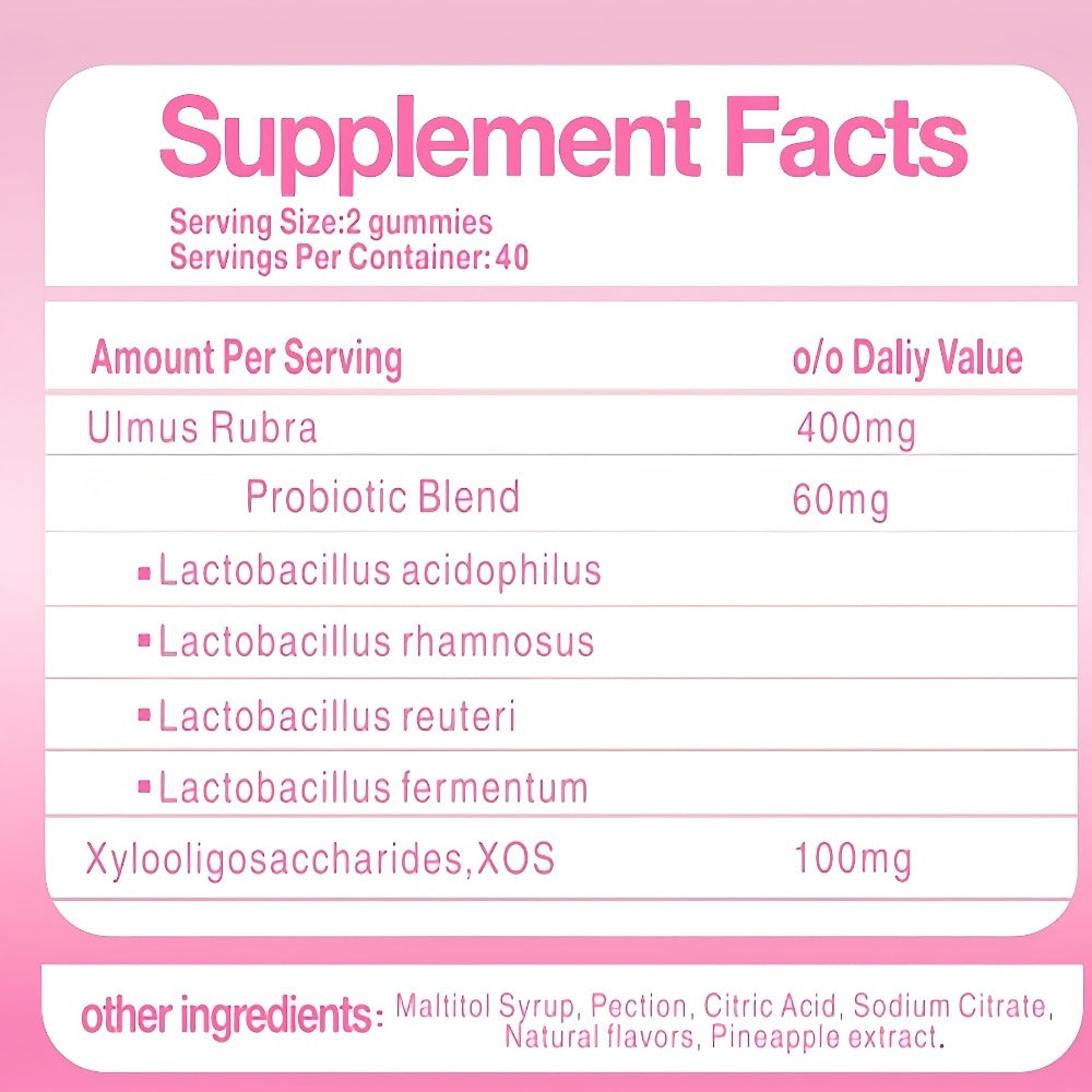 [Probiotic Gummies] 1/2 Bottle, Package-60 Gummies/80 Gummies, Feduma Women's Probiotic Gummies Her Juicy Blend of Slippery Elm for Intimate Moisture, Odor Control, And Healthy Flora, 60 Pineapple, Flavored Gummies!