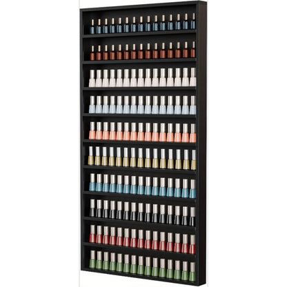 Nail Polish Rack Wall Mount Organizer 6-Tier 10-Tier Acrylic Baffle Salon Display Shelf for Home Spa Nail Studio Black White Pink