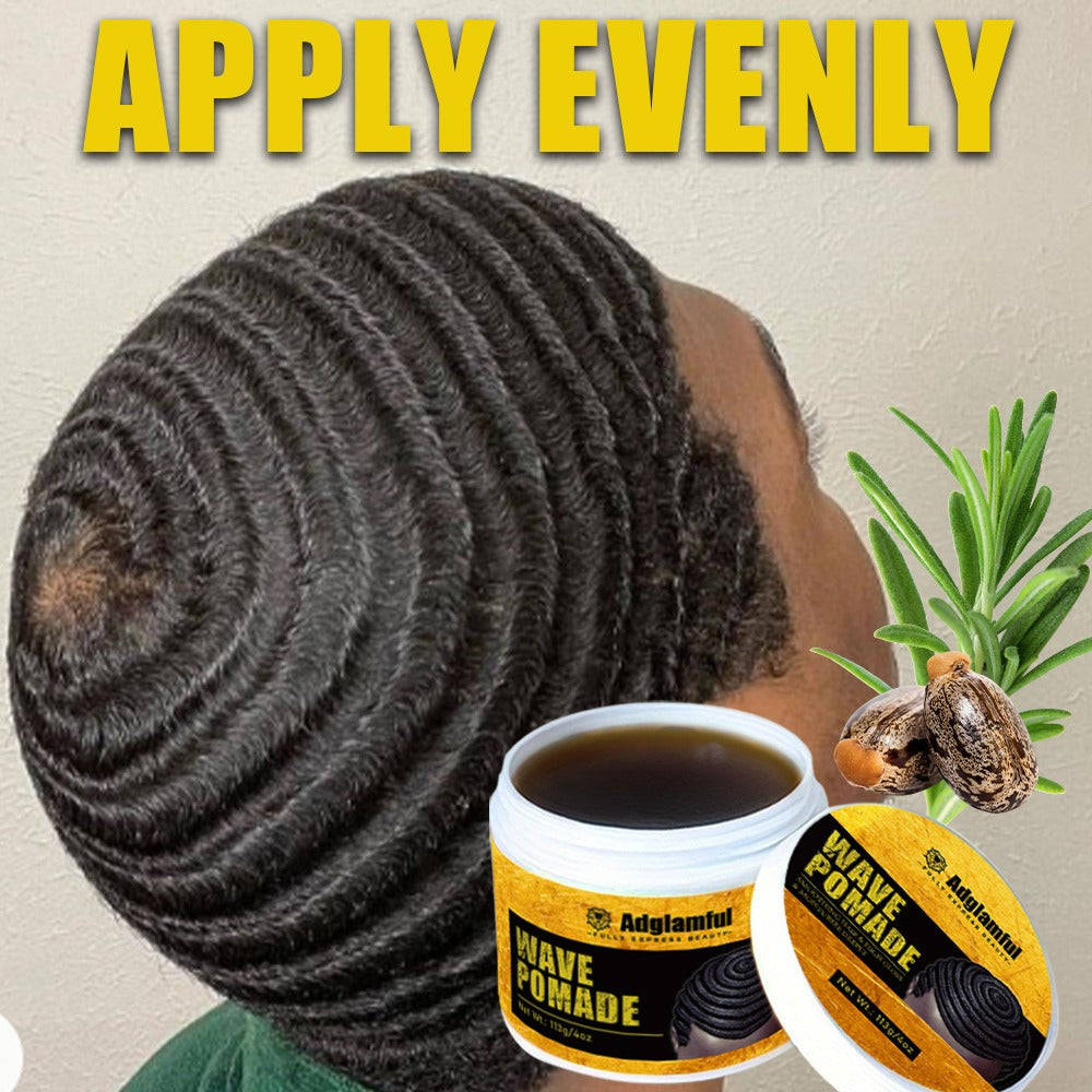 Wave Pomade for Men — Wave Control Defining Cream for Layered Waves, Volume & Texture | Non-Greasy, Water-Soluble, No Residue | Easy to Style & Maintain Natural Waves