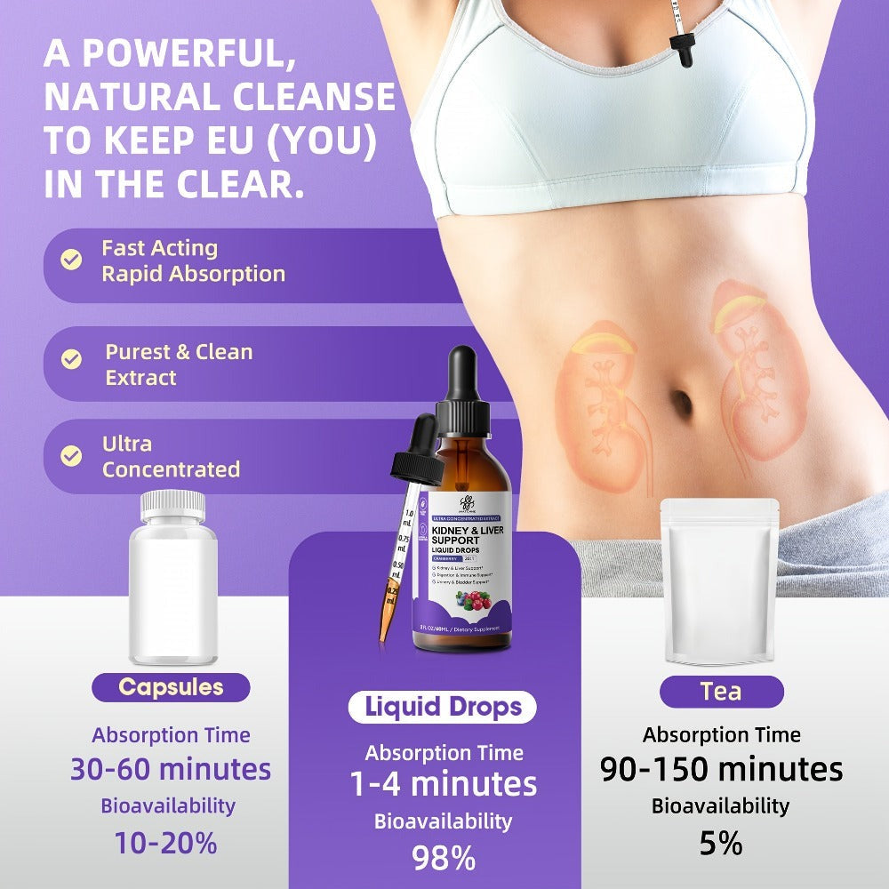 27-In-1 Complex Kidney And Liver Support Drops - Alcohol-Free, Made from a Variety of Natural Herbs Carefully Selected Ingredients, Support Liver Health, Balanced Health, 1/2/3Bottles