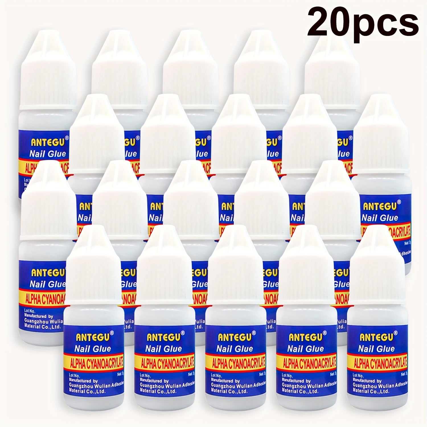 20 Bottles Of Nail Glue, Super Strong Acrylic Nail Glue, Professional Nail Patch Glue for Press On Nails, Long Lasting Acrylic Nail Glue for Nail Patches, Broken Nails Bonding False Nails.