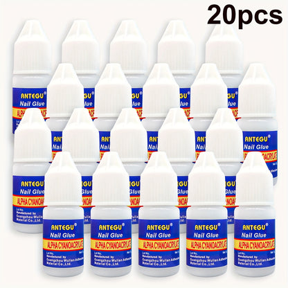 Nail Glue for Press On Nails 20 Bottles - Super Strong Acrylic Nail Glue Professional Long Lasting Bond for False Nails Nail Patches Broken Nail Repair