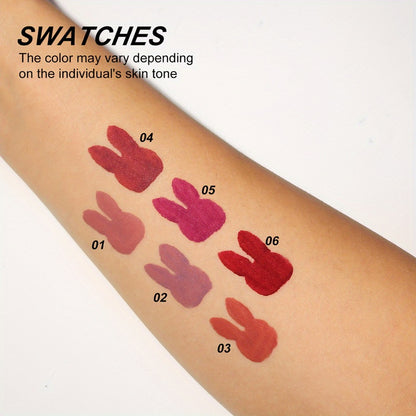 Liquid Lipstick Set 6pcs Matte Nude Long Lasting High Pigment VISION Lip Gloss Bundle Waterproof Smudge Proof Lip Color Kit Gift for Women Girls