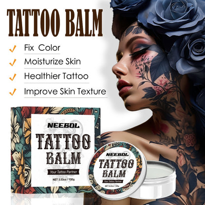 Tattoo Green Soap Cleaning Kit Neebol 8.5oz Concentrated Soap with Squeeze Bottle Moisturizing Balm Cream Lint-Free Wipes Complete Skin Care Set Before After Tattooing