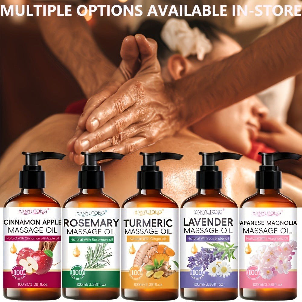 [Natural]3.38oz Lavender Massage Oil - Nourishing & Hydrating Formula with Lavender, Suitable for All Skin Types, Couples & Massage Use, Gentle & Non-Irritating, Must-Have Skincare Essential | Natural Ingredients | Ideal Holiday Gift