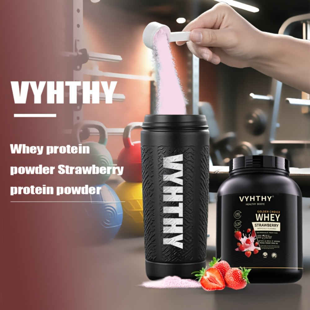 VYHTHY Whey Protein Powder, Premium Milk Protein Powder, Isolated And Hydrolyzed Blend, Suitable for Sports Nutrition And Daily Use, Contains Bcaas, Low in Carbohydrates, Available in Strawberry, Blueberry, Vanilla