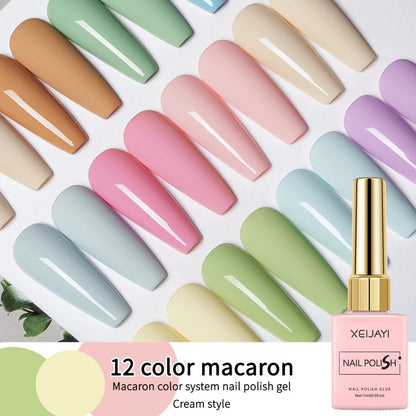 Gel Nail Polish Set 12 Colors | Candy Macaroon Bright Nails Semi Permanent Soak Off UV LED Nail Art Kit | Spring Summer Nail Gel for Salon & DIY Manicure 0.51oz