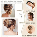 Chic Messy Bun Hairpiece for Women - Claw Clip Updo with Curly Wavy Synthetic Extensions, Versatile & Easy to Style