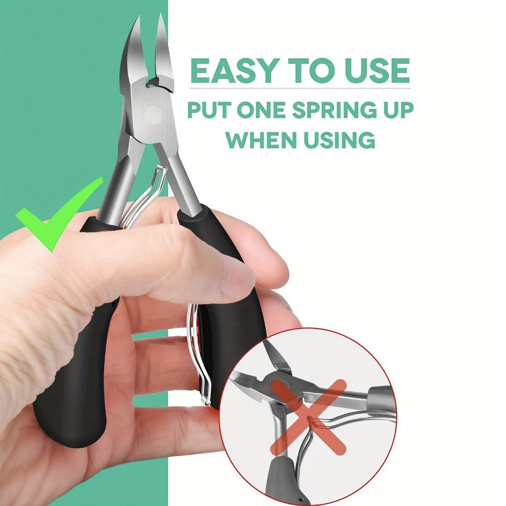 Toenail Clippers for Thick Nails & Ingrown Toenails 3 Pack - Sharp Curved Blade Podiatrist Nail Clipper for Men Women Seniors Professional Pedicure Tool