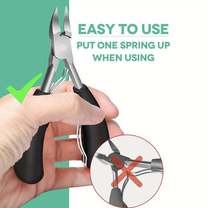 Toenail Clippers for Thick Nails & Ingrown Toenails 3 Pack - Sharp Curved Blade Podiatrist Nail Clipper for Men Women Seniors Professional Pedicure Tool