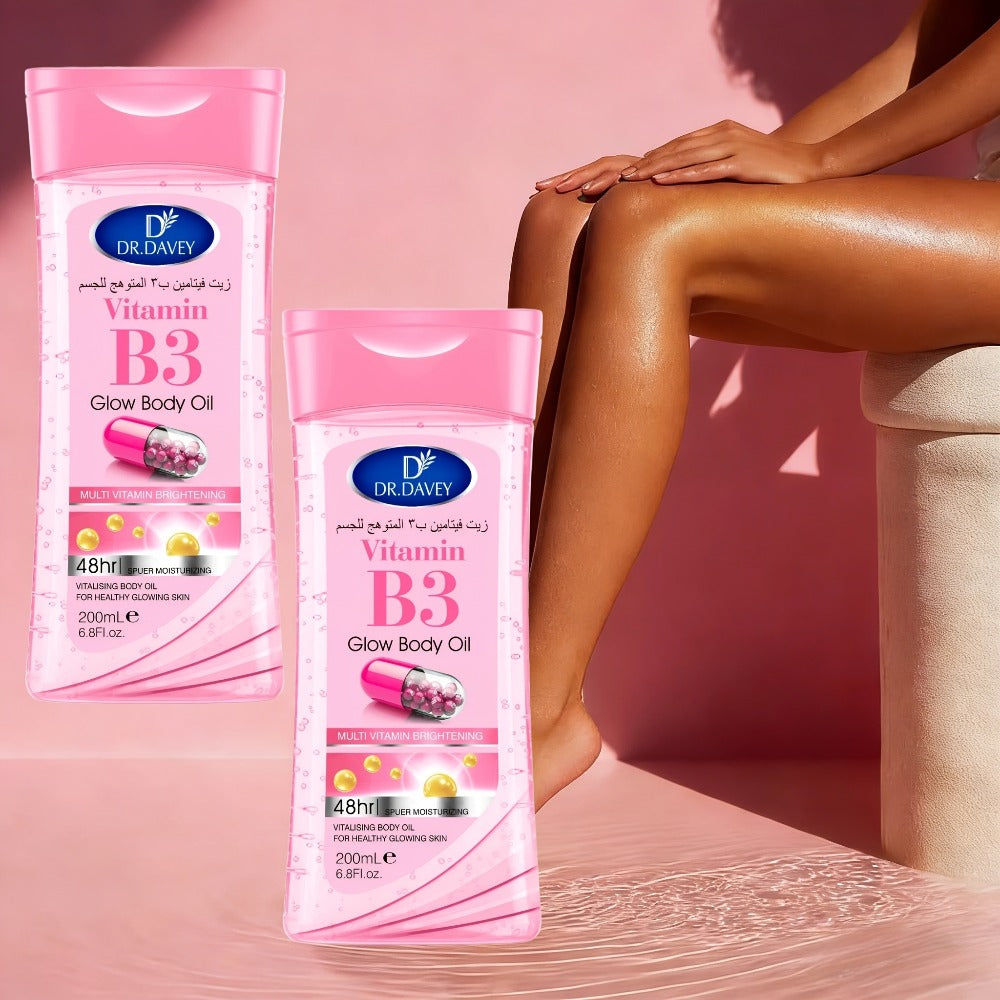 2pcs Vitamin B3 Skin Body Oil- Hypoallergenic, One Bottle Can Take Care Of The Entire Body Including Hair, Body And Nails. Light Texture, Non-greasy, Easy to Absorb, Multi-functional, Home Essential, Gift for Mom, Mother's Day Gift