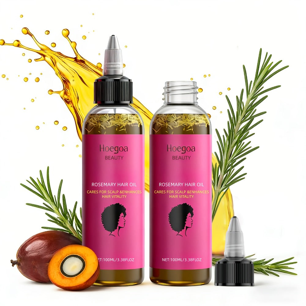 Rosemary Hair Oil 2 Pack HOEGOA Natural Rosemary Leaf & Bataana Oil Blend for Hair Moisturizing Nourishing Scalp Treatment Promotes Healthy Hair Growth Gift Set