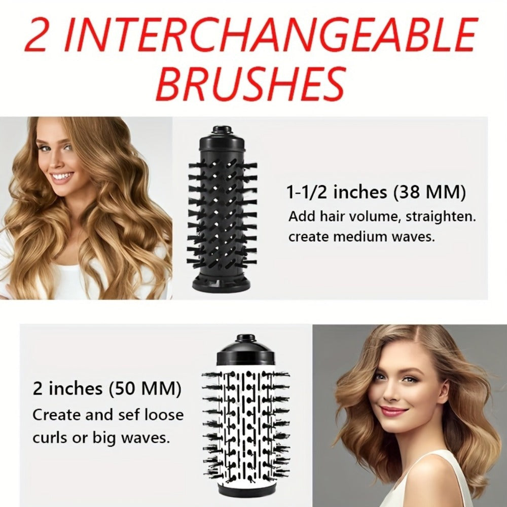 2-in-1 Rotating Hot Air Styling Brush, A Multi-functional Hot Air Comb That Can Create Curls Or Straighten Hair. Achieve Salon-quality Results At Home In One Step-effortlessly Craft Vibrant, Trendy Curls And Y Smooth Hair.