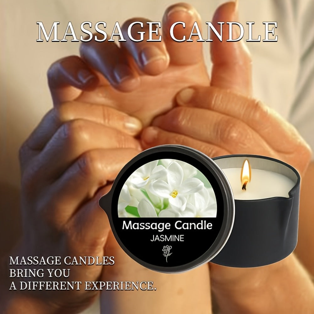 EVODUCK 6pcs/2pcs/1pc 2-In-1 Massage Oil Candle with Essential Oil Luxury Scented Candle with Soy Wax – Warm Moisturizing Body Lotion – Nail Salon, Spa, Pedicure, Beauty, Wedding, Christmas, Valentine'S Day Gift for Women (Total 12Oz/ – Each 2Oz)